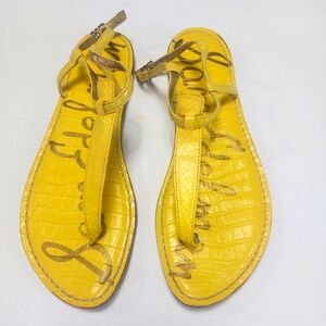 Sam Edelman Yellow Leather Sandals with Crisscross Straps Sz 7.5M